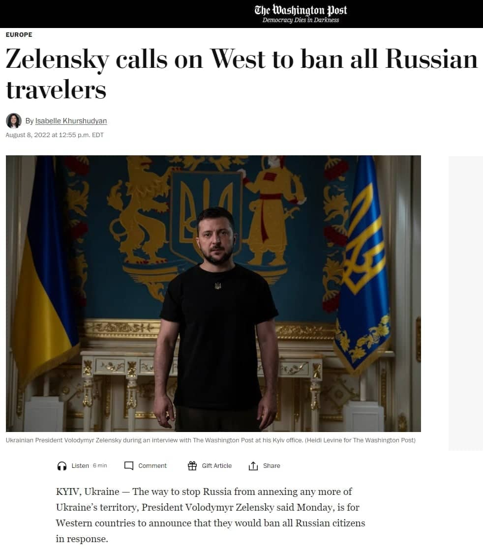 Zelensky washington post