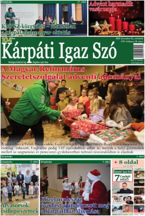 Kárpáti Igaz Szó újság címlapja 2024. december 12.